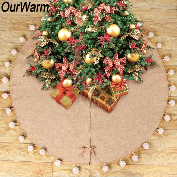 ourwarm 122cm burlap christmas tree skirt natural pompom xmas tree skirt carpet christmas decorations party ornaments
ourwarm 122cm burlap christmas tree skirt natural pompom xmas tree skirt carpet christmas decorations party ornaments