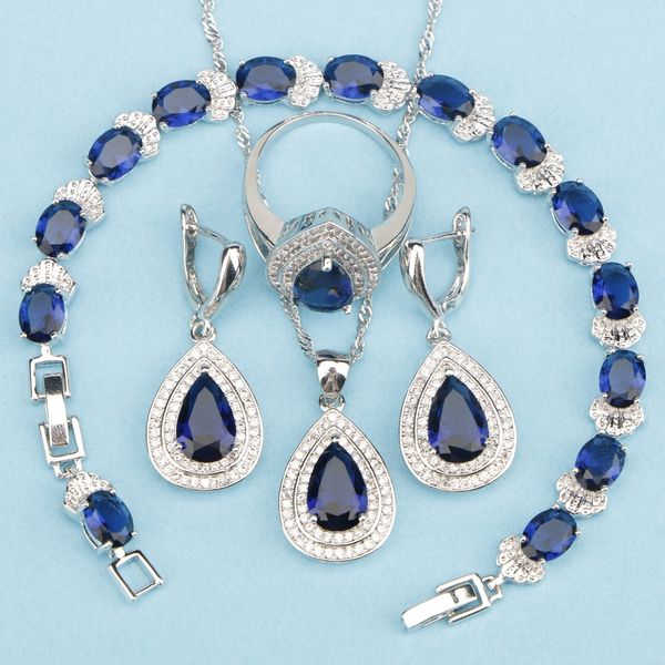 925 sterling silver party royal blue cubic zircon jewelry sets for women wedding bracelets/earrings/rings/pendant/necklace, Slivery;golden
925 sterling silver party royal blue cubic zircon jewelry sets for women wedding bracelets/earrings/rings/pendant/necklace, Slivery;golden