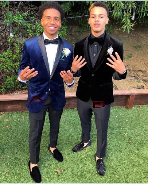 blue velvet groom tuxedos 2019 wedding suits prom men suits two types 2 pieces suit ( jacket +pants+bow), Black;gray
blue velvet groom tuxedos 2019 wedding suits prom men suits two types 2 pieces suit ( jacket +pants+bow), Black;gray
