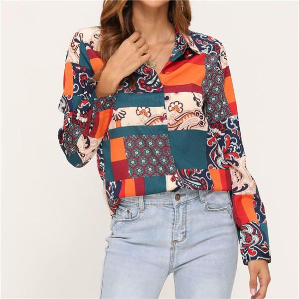 shirts designer vintage loose long sleeve lapel neck button shirts casual fashion women blouses printed panelled women, White
shirts designer vintage loose long sleeve lapel neck button shirts casual fashion women blouses printed panelled women, White