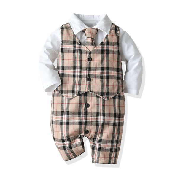 spring and autumn and winter new children's clothing kid's fake 2 piece gentleman jumpsuit boys classic plaid rompers baby climbin, Blue
spring and autumn and winter new children's clothing kid's fake 2 piece gentleman jumpsuit boys classic plaid rompers baby climbin, Blue