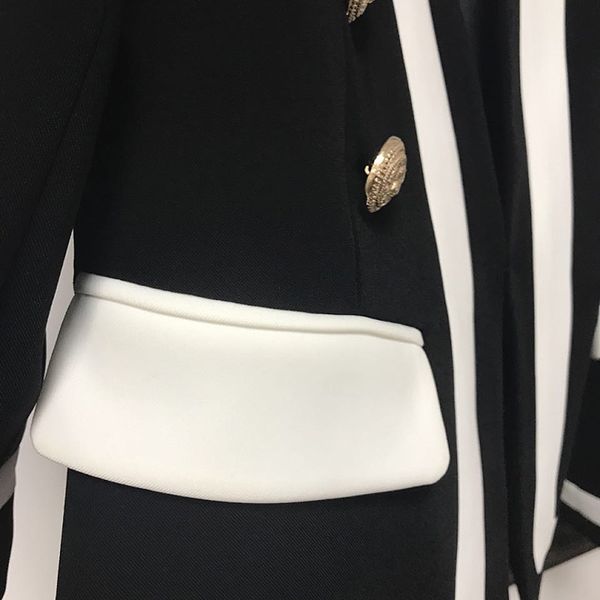 new fashion 2020 designer blazer jacket women's classic black white color block metal buttons blazer, White;black
new fashion 2020 designer blazer jacket women's classic black white color block metal buttons blazer, White;black