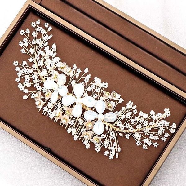 forseven luxury headdress handmade crystal headband white flower hair comb wedding bridal hair accessories jl, Golden;white
forseven luxury headdress handmade crystal headband white flower hair comb wedding bridal hair accessories jl, Golden;white