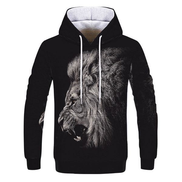 mens designer gray lion head 3d digital printing hoodie, Black
mens designer gray lion head 3d digital printing hoodie, Black