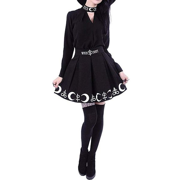 gothic fashion punk witchcraft moon magic spell symbols pleated mini skirt ladies clothes women's party bottoms ropa mujer, Black
gothic fashion punk witchcraft moon magic spell symbols pleated mini skirt ladies clothes women's party bottoms ropa mujer, Black