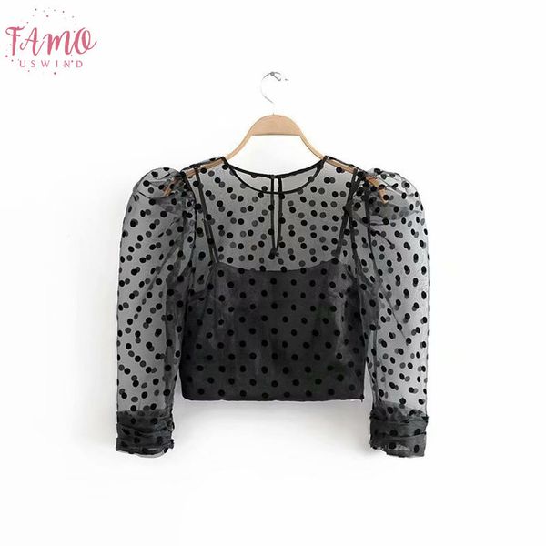 new spring women polka dot pattern transparent casual organza short blouse shirts women puff sleeve blusas chic ls6024, White
new spring women polka dot pattern transparent casual organza short blouse shirts women puff sleeve blusas chic ls6024, White