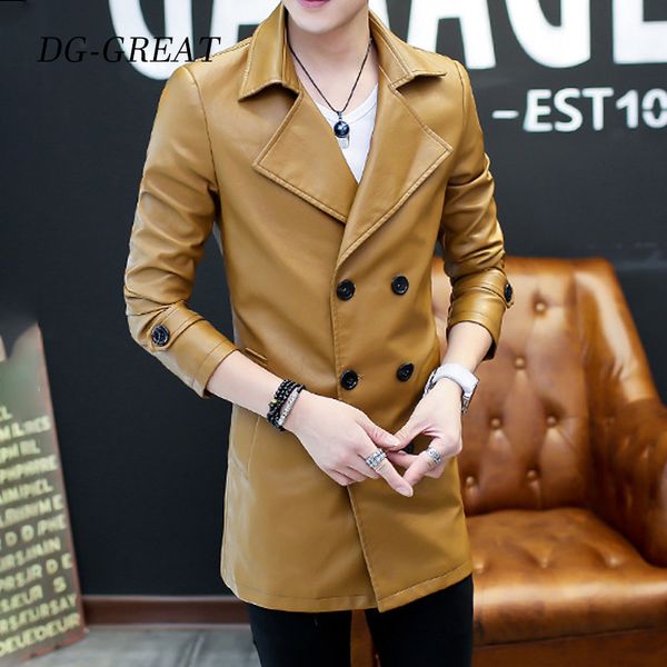 new arrival autumn spring mens faux leather mid-length jackets and coats warm lined fur outerwear hkaki black colour, Black;brown
new arrival autumn spring mens faux leather mid-length jackets and coats warm lined fur outerwear hkaki black colour, Black;brown