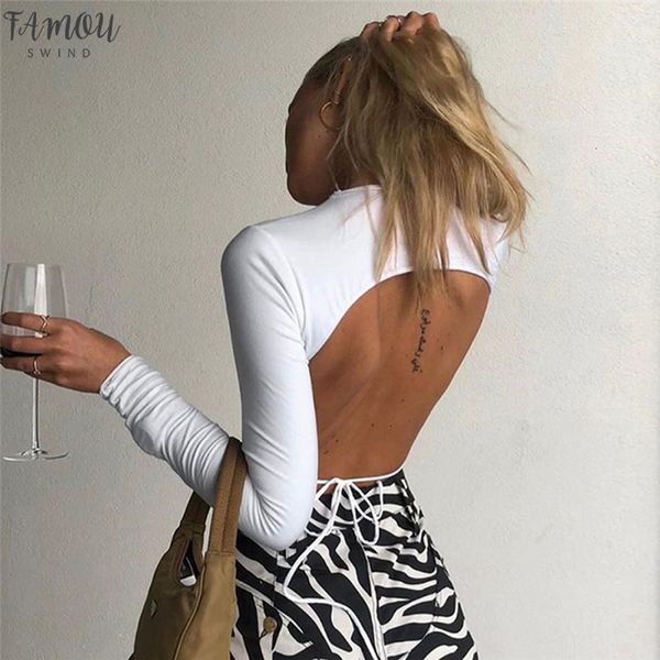 fashion women summer bandage crop sheer backless tee shirt femme long sleeve ladies party club t shirt tee o neck, White
fashion women summer bandage crop sheer backless tee shirt femme long sleeve ladies party club t shirt tee o neck, White