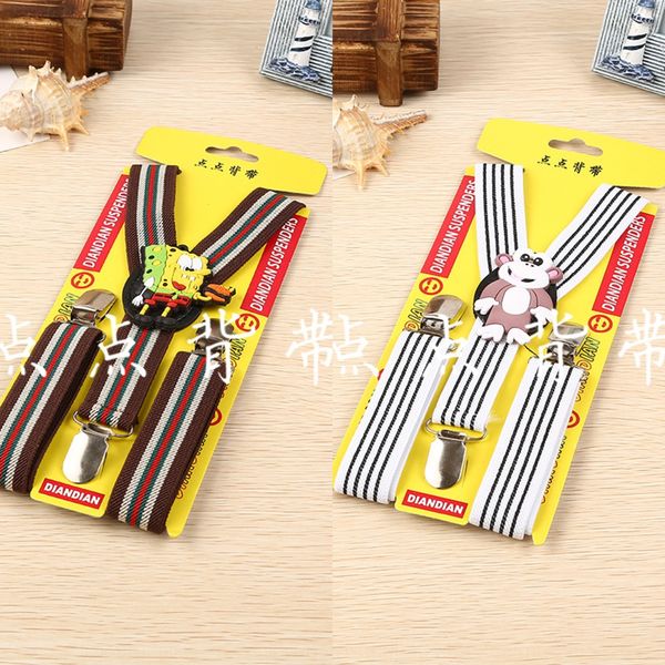 creative cartoon decal children's clip striped jacquard sling high sling jacquard belt quality hardware three-clip belt, Black;white
creative cartoon decal children's clip striped jacquard sling high sling jacquard belt quality hardware three-clip belt, Black;white