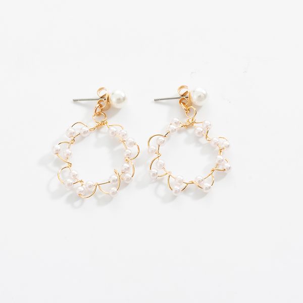 maxi 2019 new style high-grade pearl woven earrings for cute natural mori girl, Silver
maxi 2019 new style high-grade pearl woven earrings for cute natural mori girl, Silver