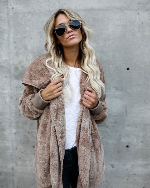 women faux fur hooded winter wool solid pockets casual plus size s- 5xl long sleeve europen american fashion outerwear & coats, Black
women faux fur hooded winter wool solid pockets casual plus size s- 5xl long sleeve europen american fashion outerwear & coats, Black