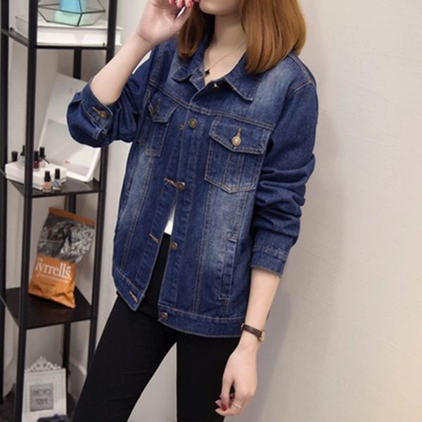 2019 spring new loose large size 5xl denim jacket female autumn fashion slim wild shirt collar casual cotton simple a103, Black;brown
2019 spring new loose large size 5xl denim jacket female autumn fashion slim wild shirt collar casual cotton simple a103, Black;brown