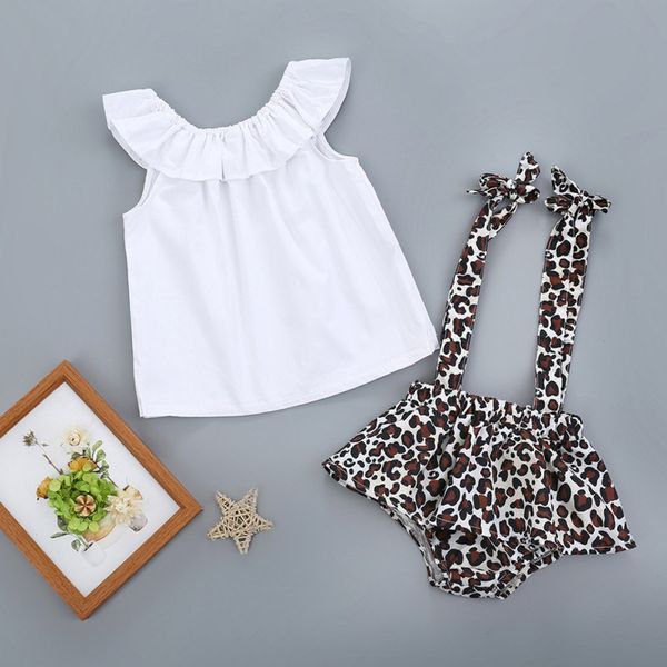 summer baby girls casual solid color sleeveless pullover t-shirt+black and white leopard print strap shorts costume set
summer baby girls casual solid color sleeveless pullover t-shirt+black and white leopard print strap shorts costume set