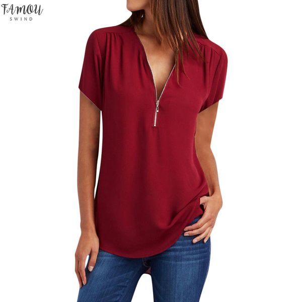 zipper loose shirt blouses tee womens casual shirt ladies v neck chemisier femme blusas mujer de moda 2020 5$, White
zipper loose shirt blouses tee womens casual shirt ladies v neck chemisier femme blusas mujer de moda 2020 5$, White