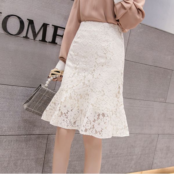 high waist black fishtail skirt 2019 spring summer women's new lace medium and long section ruffled a word bag hip skirt female
high waist black fishtail skirt 2019 spring summer women's new lace medium and long section ruffled a word bag hip skirt female
