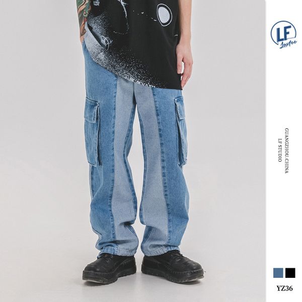 lawfoo 2020 autumn and winter origional new products men's wear loose-fit large pocket joint jeans men's casual pants, White;black
lawfoo 2020 autumn and winter origional new products men's wear loose-fit large pocket joint jeans men's casual pants, White;black