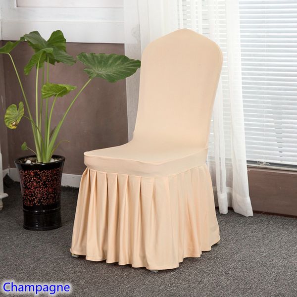 champagne colour lycra chair cover with skirt all around the chair bottom spandex skirt cover for wedding party decoration
champagne colour lycra chair cover with skirt all around the chair bottom spandex skirt cover for wedding party decoration