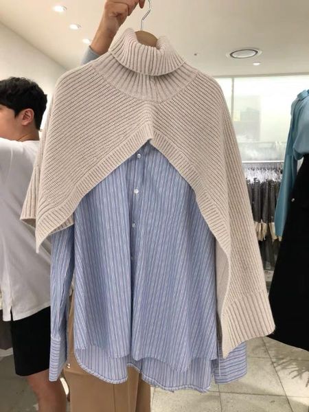 new autumn and winter women's high collar pullover shawl knit sleeveless sweater women plus size women sweaters and pullovers, White;black
new autumn and winter women's high collar pullover shawl knit sleeveless sweater women plus size women sweaters and pullovers, White;black