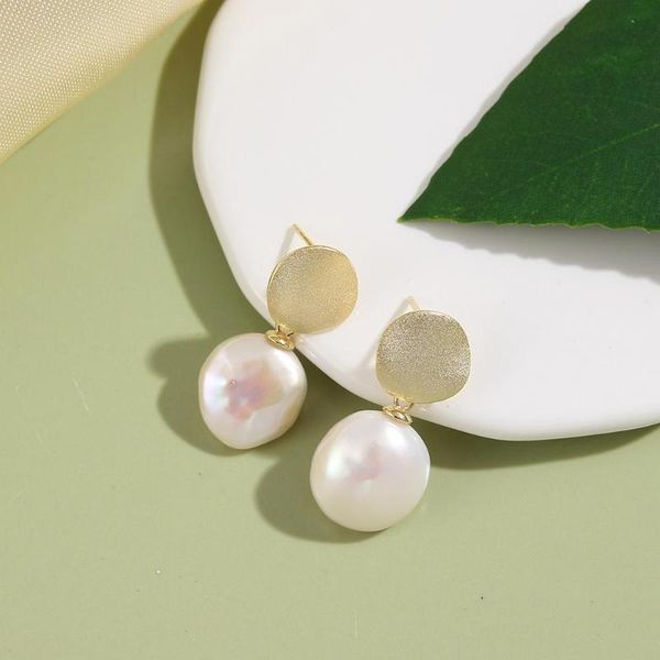 925 sterling silver real freshwater pearl earrings for women gold drop earrings button white big pearl girl gift fine jewelry, Golden;silver
925 sterling silver real freshwater pearl earrings for women gold drop earrings button white big pearl girl gift fine jewelry, Golden;silver