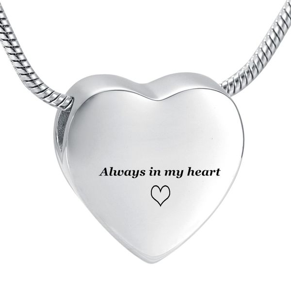 newd-015 always in my heart cremation jewelry human ashes holder keepsake for men women - selling stainless steel keepsake jewellery, Silver
newd-015 always in my heart cremation jewelry human ashes holder keepsake for men women - selling stainless steel keepsake jewellery, Silver