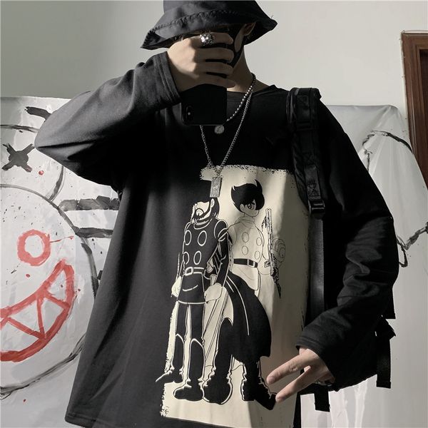 e-baihui 2021 spring and autumn print round neck t-shirt cartoon printed breathable loose casual long sleeve hip hop t-shirt men q19091103, White;black
e-baihui 2021 spring and autumn print round neck t-shirt cartoon printed breathable loose casual long sleeve hip hop t-shirt men q19091103, White;black