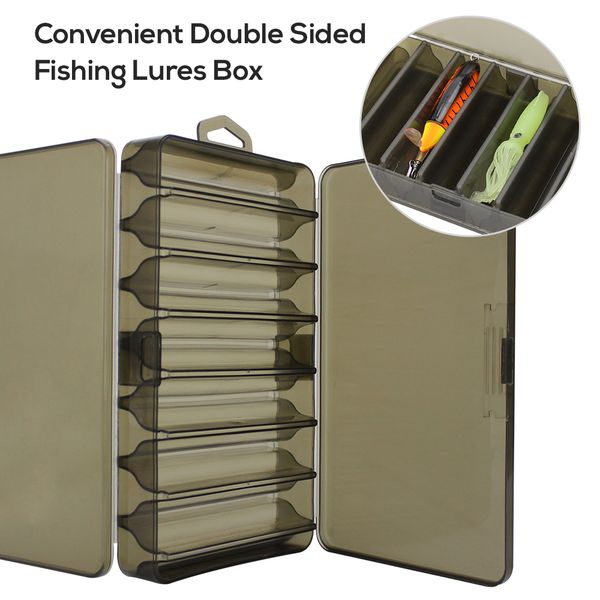 lixada plastic fishing lure box double sided 14 compartments bait box fishing tackle container pesca accessories
lixada plastic fishing lure box double sided 14 compartments bait box fishing tackle container pesca accessories