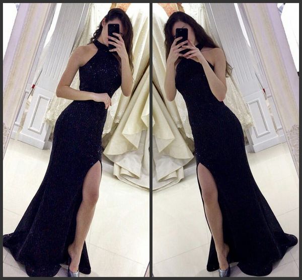 высокая шея черный с блестками русалка prom dresses 2019 дешевые sexy front сплит африканские платья cocktailkleid элегантный вечерние вечер, Black
высокая шея черный с блестками русалка prom dresses 2019 дешевые sexy front сплит африканские платья cocktailkleid элегантный вечерние вечер, Black