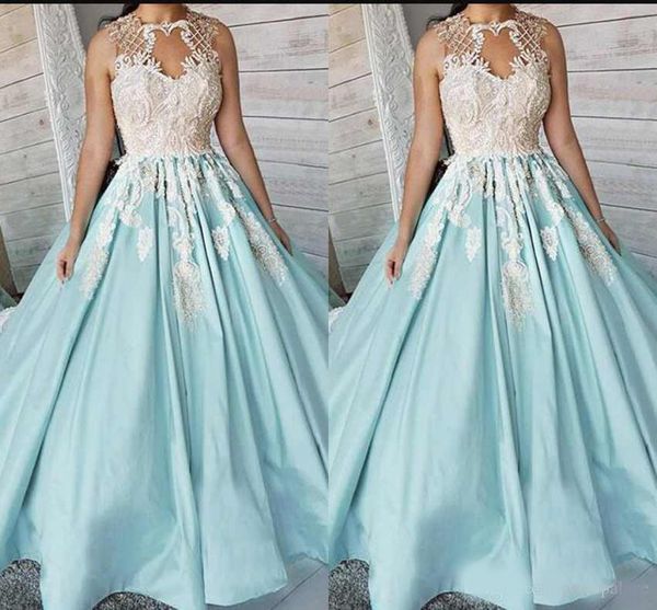 new arrival jewel neck prom dresses custom made lace appliques satin sweep train ball gown formal long prom gowns, Black
new arrival jewel neck prom dresses custom made lace appliques satin sweep train ball gown formal long prom gowns, Black