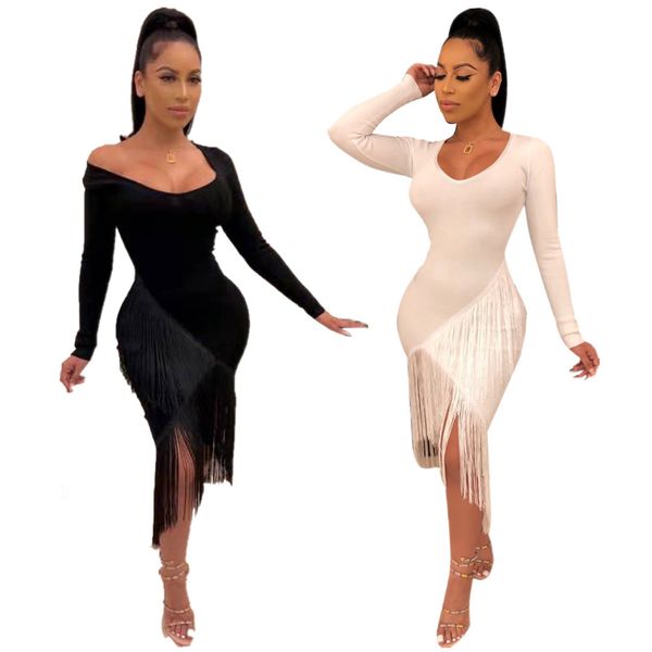 21p8453 amazon explosion models in europe and america tassel solid color long-sleeved, White;black
21p8453 amazon explosion models in europe and america tassel solid color long-sleeved, White;black