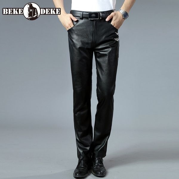 brand 100% real leather motorcycle pants men street casual zip slim fit sheepskin trousers winter business casual pencil pants, Black
brand 100% real leather motorcycle pants men street casual zip slim fit sheepskin trousers winter business casual pencil pants, Black