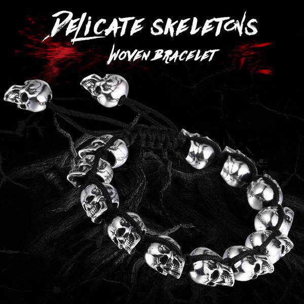 2019 new stainless steel skull charm bracelets bangle hand-woven jewelry for man/male punk rock style bc8-055, Golden;silver
2019 new stainless steel skull charm bracelets bangle hand-woven jewelry for man/male punk rock style bc8-055, Golden;silver