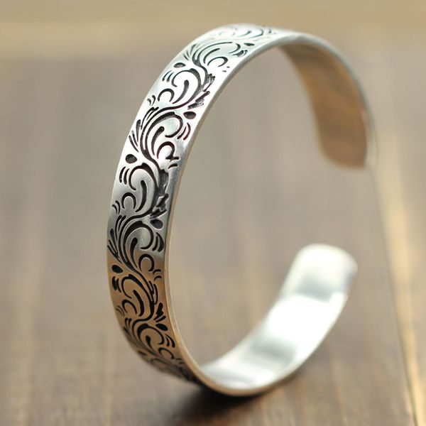 thai silver jewelry simple tang grass open bracelet sterling silver 925 personality retro carved old bracelet kka4791, Golden;silver
thai silver jewelry simple tang grass open bracelet sterling silver 925 personality retro carved old bracelet kka4791, Golden;silver