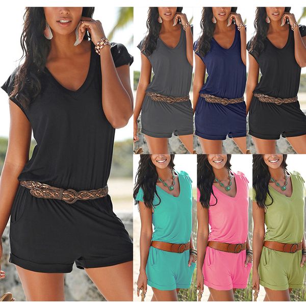 2019 women casual jumpsuit v neck short sleeves slim fit breathable playsuit for summer cgu 88, Black;white
2019 women casual jumpsuit v neck short sleeves slim fit breathable playsuit for summer cgu 88, Black;white