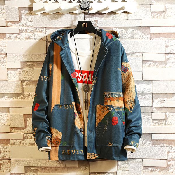 men's hooded printed jacket casual fashion wild personality loose zipper hooded jacket straight hem regular sleeve for men, Black;brown
men's hooded printed jacket casual fashion wild personality loose zipper hooded jacket straight hem regular sleeve for men, Black;brown