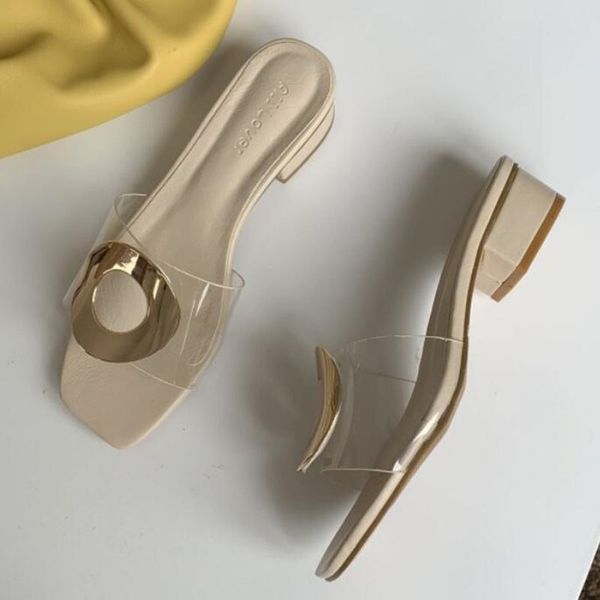 2020 slippers for women summer fashionable metal round buckle transparent slippers thick heel outer wear seaside holiday sandals, Black
2020 slippers for women summer fashionable metal round buckle transparent slippers thick heel outer wear seaside holiday sandals, Black