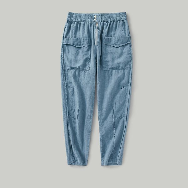 men's pants men vintage cotton linen chinese style multi pockets zipper cargo pant elastic waist metal buckle trouser, Black
men's pants men vintage cotton linen chinese style multi pockets zipper cargo pant elastic waist metal buckle trouser, Black
