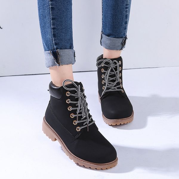 spot 2020 european-style autumn and winter pu female flat powder trend street warm martin female short boots, Black
spot 2020 european-style autumn and winter pu female flat powder trend street warm martin female short boots, Black
