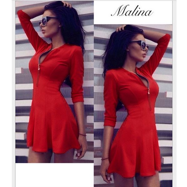 v neck midi dress long sleeve women slim spring autumn dress office lady bodycon dress party vestido sh190706, Black;pink
v neck midi dress long sleeve women slim spring autumn dress office lady bodycon dress party vestido sh190706, Black;pink