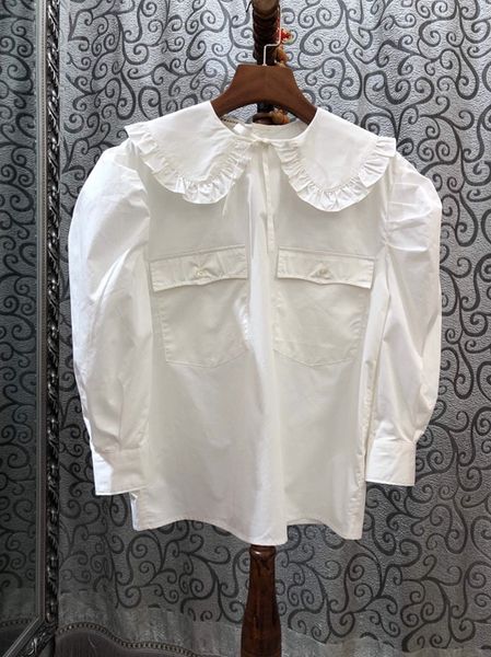 2019 women new winter wood ear lapel symmetrical jacket pocket 1014, White
2019 women new winter wood ear lapel symmetrical jacket pocket 1014, White