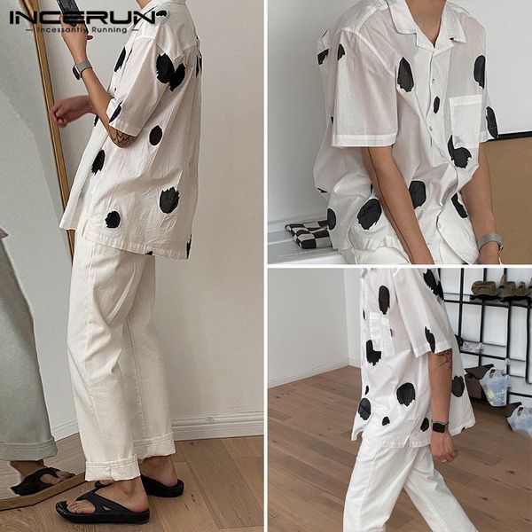 men's casual shirts incerun fashion men printed shirt short sleeve button turn-down collar blouse floral breathable chic 3xl, White;black
men's casual shirts incerun fashion men printed shirt short sleeve button turn-down collar blouse floral breathable chic 3xl, White;black