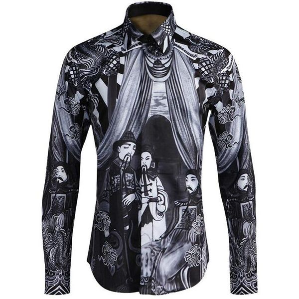 qing dynasty digital print men shirts slim body classic shirt casual breathable clothing non ironing fashion basic shirts -4xl, White;black
qing dynasty digital print men shirts slim body classic shirt casual breathable clothing non ironing fashion basic shirts -4xl, White;black