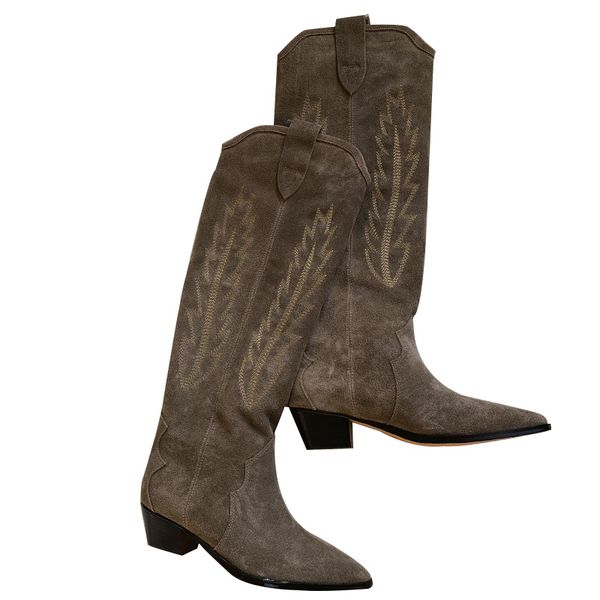 new fashion brand embossing suede women ankle boots pointed toe western cowboy boots women mid-calf chunky wedges runway, Black
new fashion brand embossing suede women ankle boots pointed toe western cowboy boots women mid-calf chunky wedges runway, Black