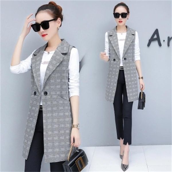 women's wild women's vest vest long section new spring and autumn sleeveless slim jacket grid trend, Black;white
women's wild women's vest vest long section new spring and autumn sleeveless slim jacket grid trend, Black;white