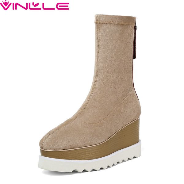 vinlle 2019 fashion women ankle genuine leather flock zipper round toe elegant casual solid fashion all match shoes size 34-42, Black
vinlle 2019 fashion women ankle genuine leather flock zipper round toe elegant casual solid fashion all match shoes size 34-42, Black