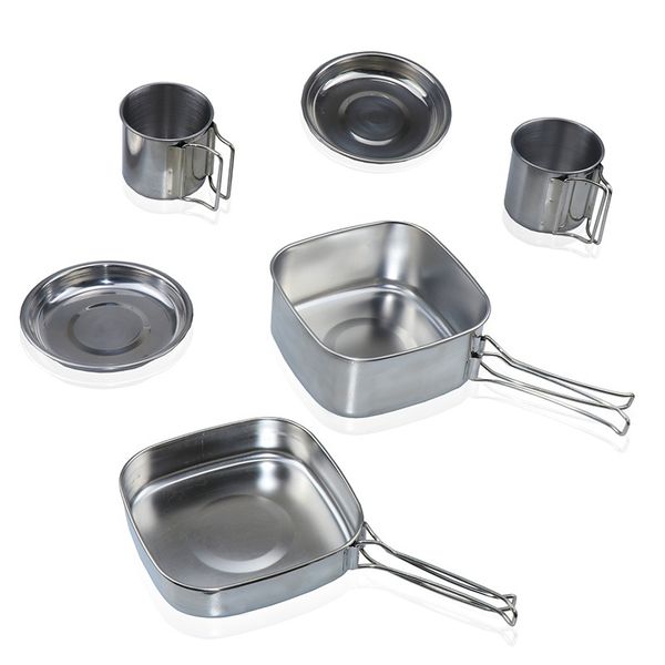 outdoor 6-piece pot camping stainless steel cookware hiking picnic set bowl portable 3-4 people barbecue combination pot newest
outdoor 6-piece pot camping stainless steel cookware hiking picnic set bowl portable 3-4 people barbecue combination pot newest