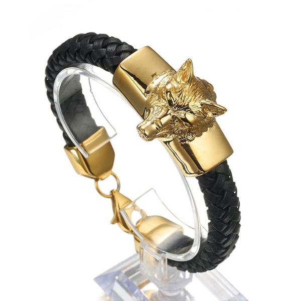vintage jewelry mens boys silver/gold stainless steel charm animal wolf head bracelet black leather wristband bangle 15mm*21cm, Golden;silver
vintage jewelry mens boys silver/gold stainless steel charm animal wolf head bracelet black leather wristband bangle 15mm*21cm, Golden;silver