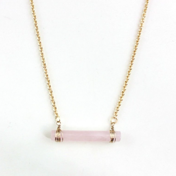 light yellow gold color wire wrap cylinder natural rose pink quartz pendant link chain necklace fashion jewelry, Silver
light yellow gold color wire wrap cylinder natural rose pink quartz pendant link chain necklace fashion jewelry, Silver
