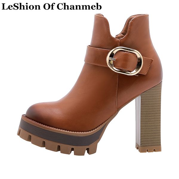 women's size 33-42 gold metal buckled belt zipper chunky ankle boots woman platforms thick high heeled motorcycle boots footwear, Black
women's size 33-42 gold metal buckled belt zipper chunky ankle boots woman platforms thick high heeled motorcycle boots footwear, Black