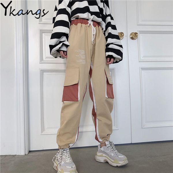 women's pants & capris black high waist punk trousers cargo femme harajuku women streetwear cotton loose elastic, Black;white
women's pants & capris black high waist punk trousers cargo femme harajuku women streetwear cotton loose elastic, Black;white