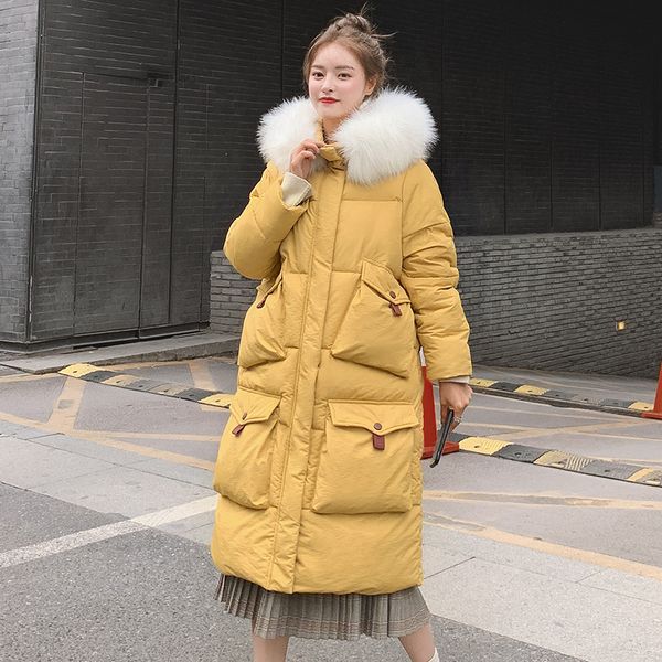 winter women x-long parkas coat four pockets thicken big fur collar female loose jacket casual outwear parkas coat, Tan;black
winter women x-long parkas coat four pockets thicken big fur collar female loose jacket casual outwear parkas coat, Tan;black